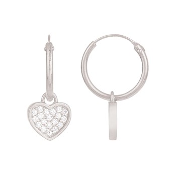 Créoles en Argent avec oxyde de zirconium blanc