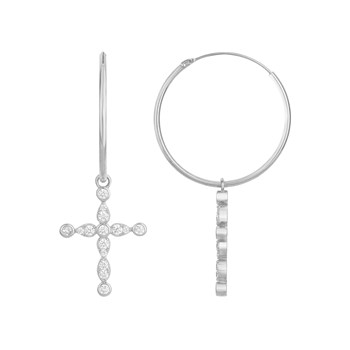 Créoles en Argent avec oxyde de zirconium blanc