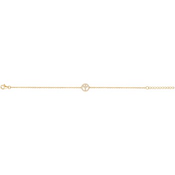 Bracelet souple en Plaqué Or avec oxyde de zirconium blanc