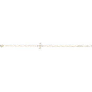 Bracelet souple en Plaqué Or avec oxyde de zirconium blanc