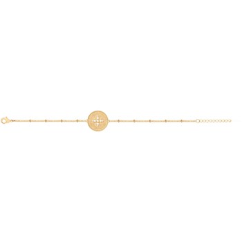 Bracelet souple en Plaqué Or avec oxyde de zirconium blanc