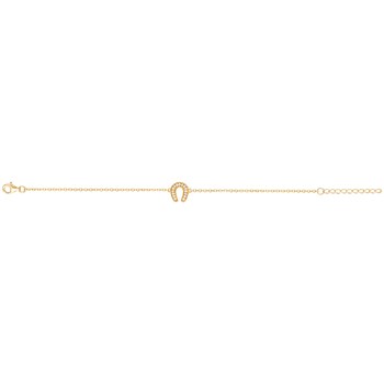 Bracelet souple en Plaqué Or avec oxyde de zirconium blanc
