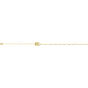 Bracelet en Plaqué Or avec oxyde de zirconium blanc
