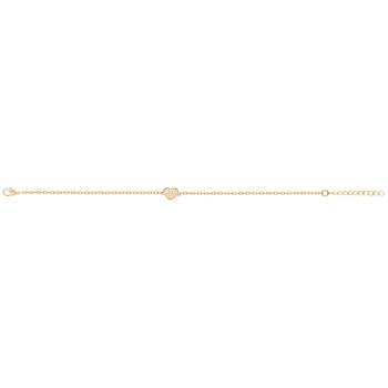 Bracelet en Plaqué Or avec oxyde de zirconium blanc