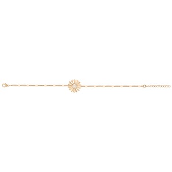 Bracelet en Plaqué Or avec oxyde de zirconium blanc