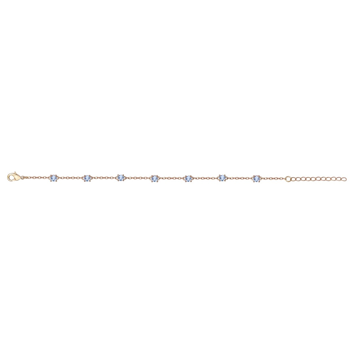 Bracelet souple multi-motifs en Plaqué Or avec oxyde de zirconium bleu topaze
