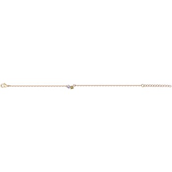 Bracelet souple mono-motif en Plaqué Or avec spinelle bleu topaze