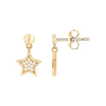 Boucles d'oreilles clous en Plaqué Or avec oxyde de zirconium blanc