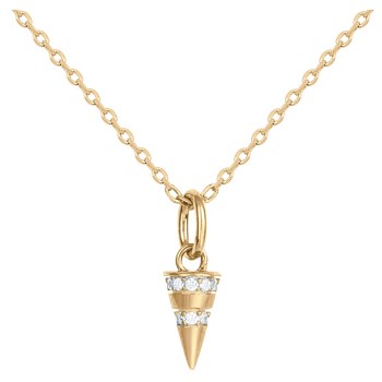 Collier en Plaqué Or avec oxyde de zirconium blanc