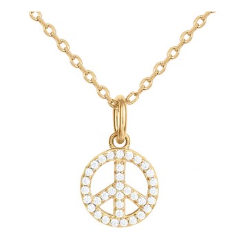 Collier en Plaqué Or avec oxyde de zirconium blanc