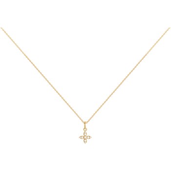 Collier en Plaqué Or avec oxyde de zirconium blanc