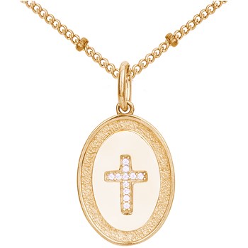 Collier en Plaqué Or avec oxyde de zirconium blanc