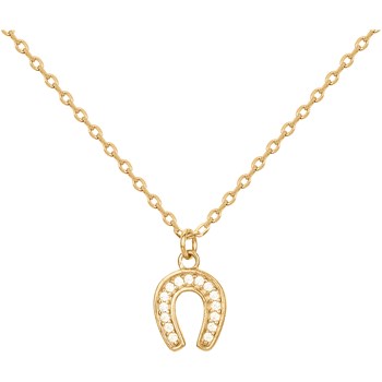 Collier en Plaqué Or avec oxyde de zirconium blanc