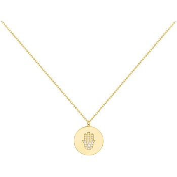 Collier en Plaqué Or avec oxyde de zirconium blanc