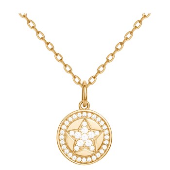 Collier en Plaqué Or avec oxyde de zirconium blanc
