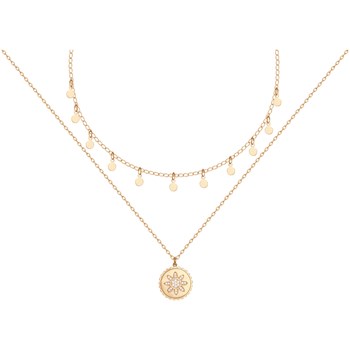 Collier en Plaqué Or avec oxyde de zirconium blanc