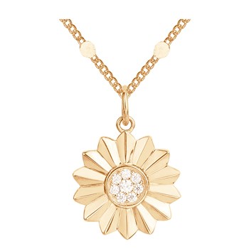 Collier en Plaqué Or avec oxyde de zirconium blanc