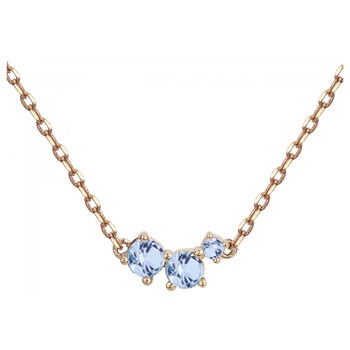 Collier mono-motif en Plaqué Or avec oxyde de zirconium bleu topaze