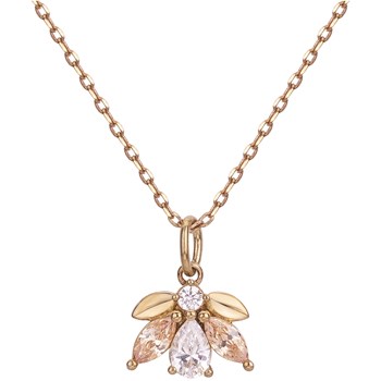 Collier mono-motif en Plaqué Or avec oxyde de zirconium multicolore