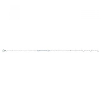 Bracelet souple mono-motif en Argent avec oxyde de zirconium blanc
