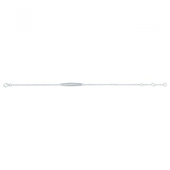 Bracelet souple mono-motif en Argent avec oxyde de zirconium blanc
