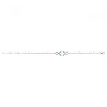 Bracelet souple mono-motif en Argent avec oxyde de zirconium blanc