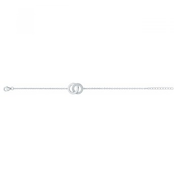 Bracelet souple mono-motif en Argent avec oxyde de zirconium blanc