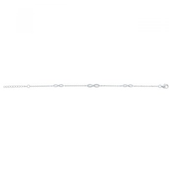 Bracelet souple multi-motifs en Argent avec oxyde de zirconium blanc