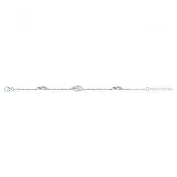 Bracelet souple multi-motifs en Argent avec oxyde de zirconium blanc