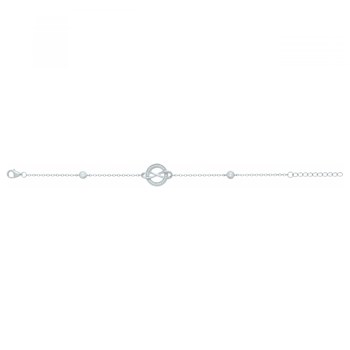 Bracelet souple mono-motif en Argent avec oxyde de zirconium blanc