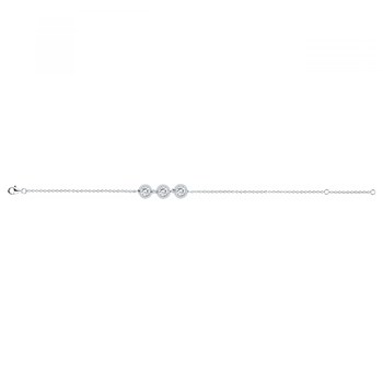 Bracelet souple mono-motif en Argent avec oxyde de zirconium blanc