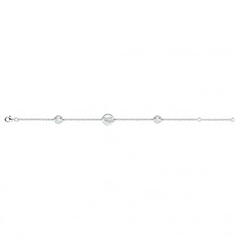 Bracelet souple multi-motifs en Argent avec oxyde de zirconium blanc