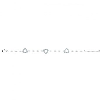 Bracelet souple multi-motifs en Argent avec oxyde de zirconium blanc