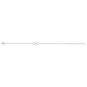 Bracelet souple mono-motif en Argent avec oxyde de zirconium blanc
