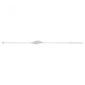 Bracelet souple mono-motif en Argent avec oxyde de zirconium blanc