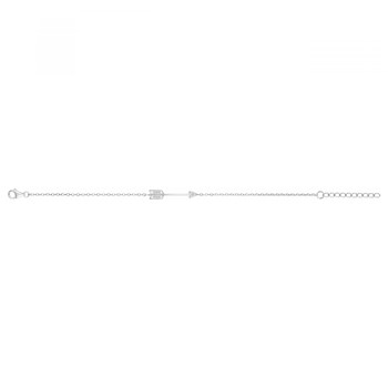 Bracelet souple mono-motif en Argent avec oxyde de zirconium blanc