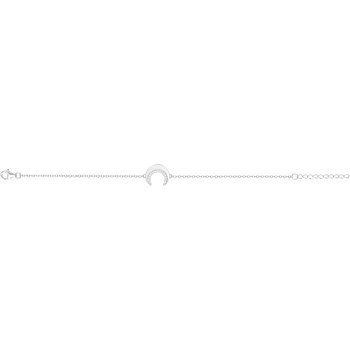 Bracelet souple mono-motif en Argent avec oxyde de zirconium blanc