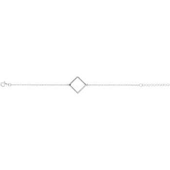 Bracelet souple mono-motif en Argent avec oxyde de zirconium blanc