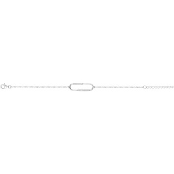 Bracelet souple mono-motif en Argent avec oxyde de zirconium blanc