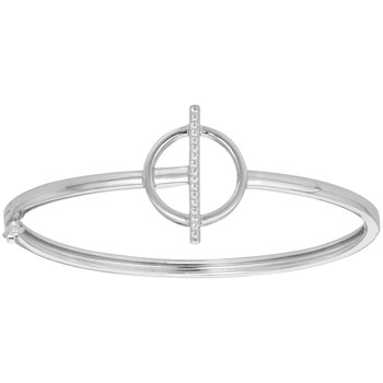 Bracelet rigide en Argent avec oxyde de zirconium blanc