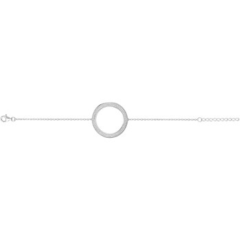 Bracelet souple mono-motif en Argent avec oxyde de zirconium blanc
