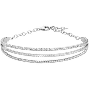 Bracelet semi-rigide en Argent avec oxyde de zirconium blanc