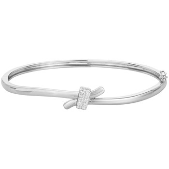 Bracelet rigide en Argent avec oxyde de zirconium blanc