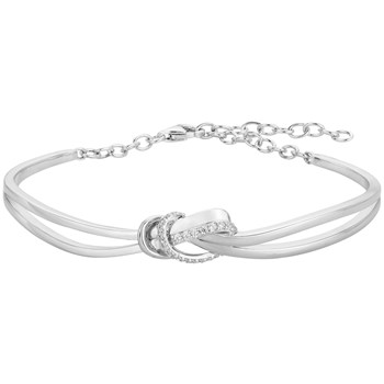 Bracelet semi-rigide en Argent avec oxyde de zirconium blanc