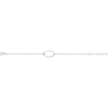 Bracelet souple mono-motif en Argent avec oxyde de zirconium blanc
