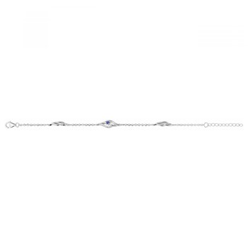 Bracelet souple multi-motifs en Argent avec oxyde de zirconium bleu saphir