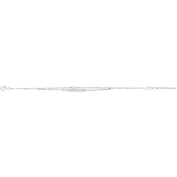 Bracelet souple mono-motif en Argent avec oxyde de zirconium blanc