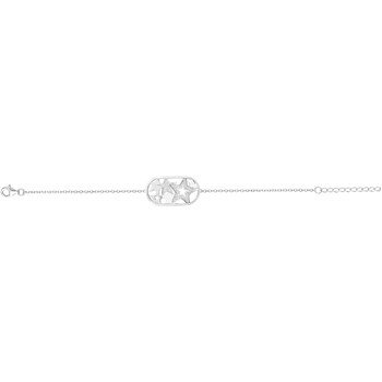 Bracelet souple mono-motif en Argent avec oxyde de zirconium blanc