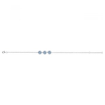 Bracelet souple mono-motif en Argent avec oxyde de zirconium bleu topaze