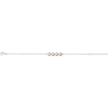 Bracelet souple mono-motif en Argent avec perle d'eau douce blanc
